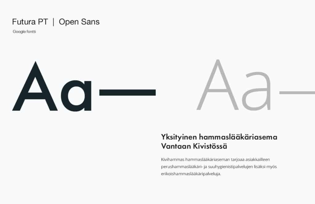Fontten suunnittelu yrityksen kotisivuille